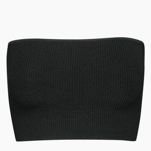 Aritzia Babaton Sculpt Knit Cropped Tube Top in Black
